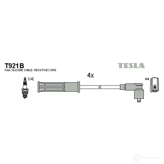 Высоковольтные провода зажигания, комплект TESLA 8595141014136 2695984 t921b EO T34 изображение 0