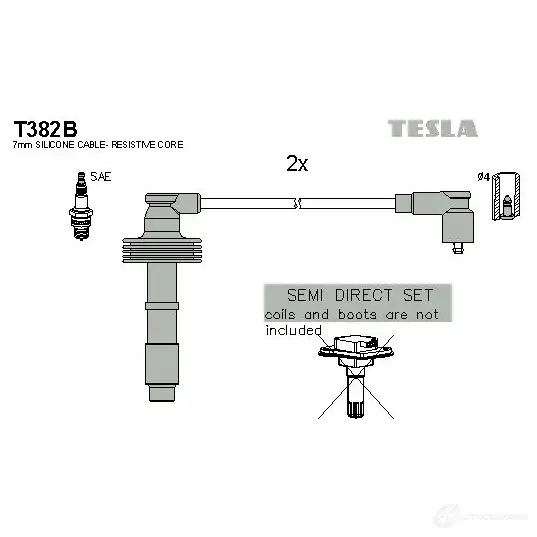 Высоковольтные провода зажигания, комплект TESLA t382b 8595141023725 2695598 A537 U изображение 0