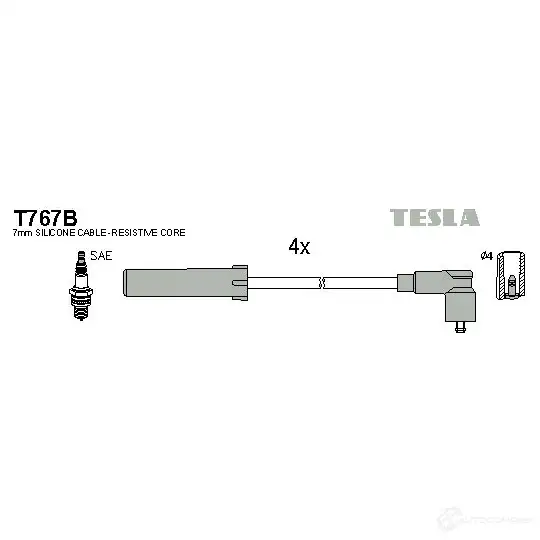 Высоковольтные провода зажигания, комплект TESLA U8UD CS 8595141011517 2695864 t767b изображение 5