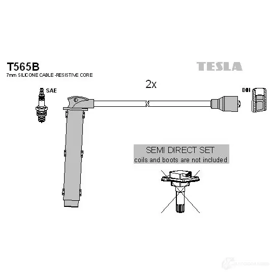 Высоковольтные провода зажигания, комплект TESLA t565b 8595141017311 VSR5 1U3 2695723 изображение 5