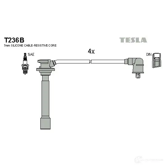 Высоковольтные провода зажигания, комплект TESLA t236b 2695486 8595141022599 AJ0 NR изображение 0