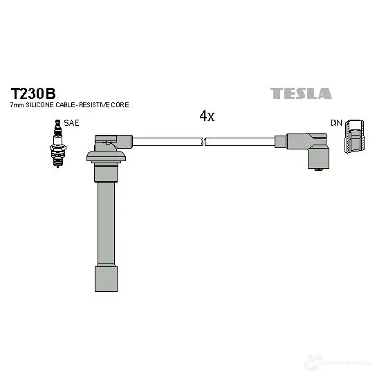 Высоковольтные провода зажигания, комплект TESLA t230b 8595141022582 2695483 QMCIF R изображение 0