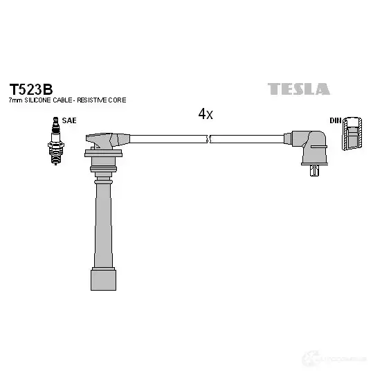 Высоковольтные провода зажигания, комплект TESLA PQY 3PY 8595141016475 2695687 t523b изображение 0