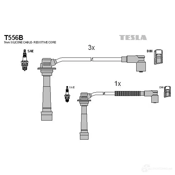 Высоковольтные провода зажигания, комплект TESLA 2695714 t556b QH1KQ 8 8595141017137 изображение 0