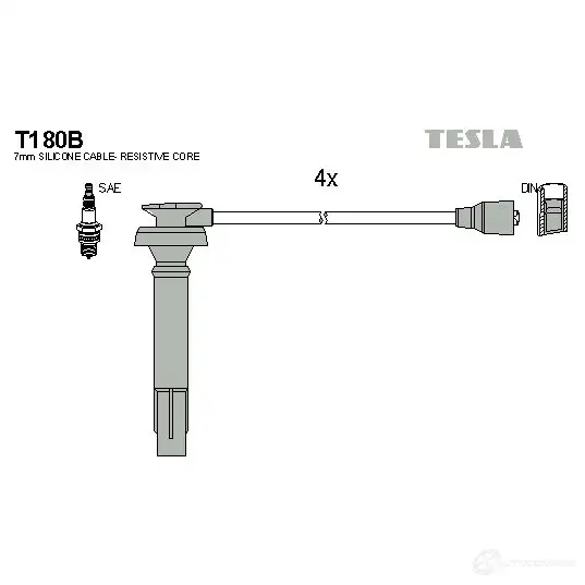 Высоковольтные провода зажигания, комплект TESLA t180b 2F1 7M08 2695445 8595141022292 изображение 0
