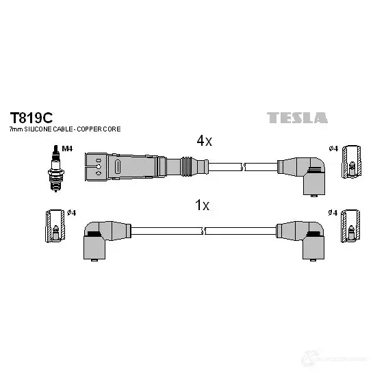 Высоковольтные провода зажигания, комплект TESLA 8X2H 8 t819c 2695907 8595141012217 изображение 0