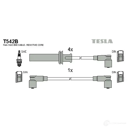 Высоковольтные провода зажигания, комплект TESLA 2695701 8595141016857 t542b 4BVTX 1 изображение 0