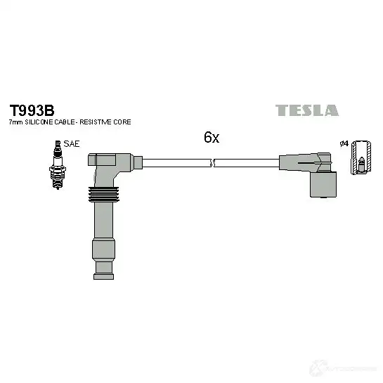 Высоковольтные провода зажигания, комплект TESLA K Z1UH t993b 8595141015577 2696044