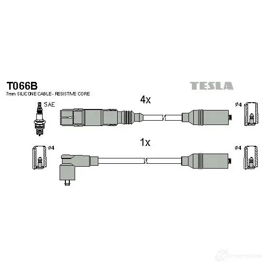Высоковольтные провода зажигания, комплект TESLA 2 01P8H t066b 8595141021141 2695352 изображение 0