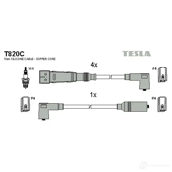 Высоковольтные провода зажигания, комплект TESLA 2695908 W5EU Y4 8595141012231 t820c изображение 0