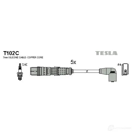 Высоковольтные провода зажигания, комплект TESLA C WTC43T t102c 8595141021509 2695384 изображение 0
