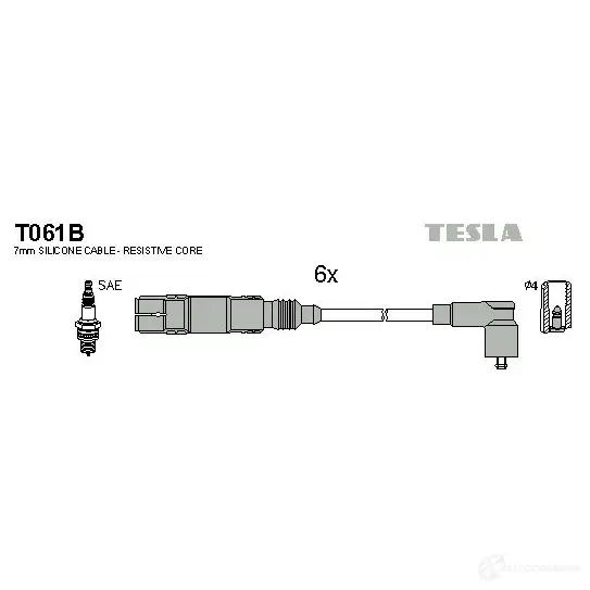 Высоковольтные провода зажигания, комплект TESLA 2695347 8595141021097 FA 4JVZ t061b изображение 0
