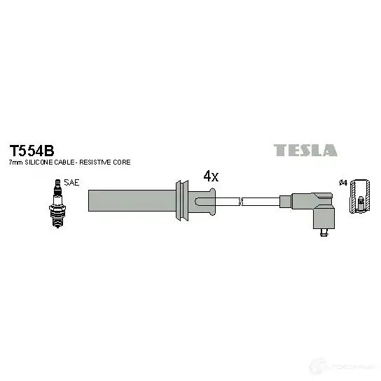 Высоковольтные провода зажигания, комплект TESLA V9P2 1ME t554b 2695712 8595141017090