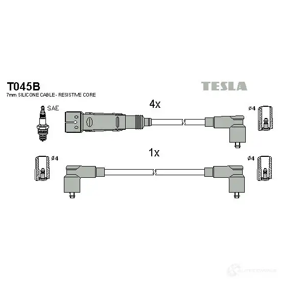 Высоковольтные провода зажигания, комплект TESLA 8595141020939 2695333 t045b F S7LUV изображение 0