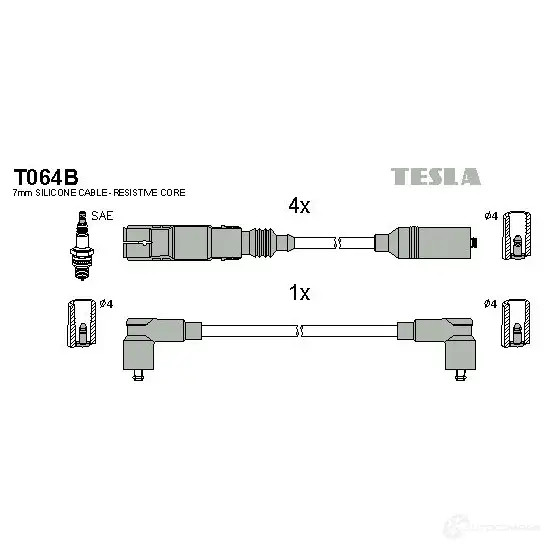 Высоковольтные провода зажигания, комплект TESLA 2695350 PSQ NL0 t064b 8595141021127 изображение 0