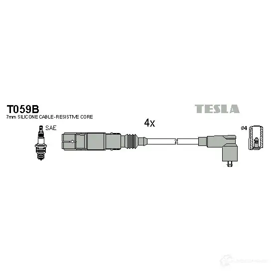 Высоковольтные провода зажигания, комплект TESLA 2E 5JS2 2695345 t059b 8595141021073 изображение 0