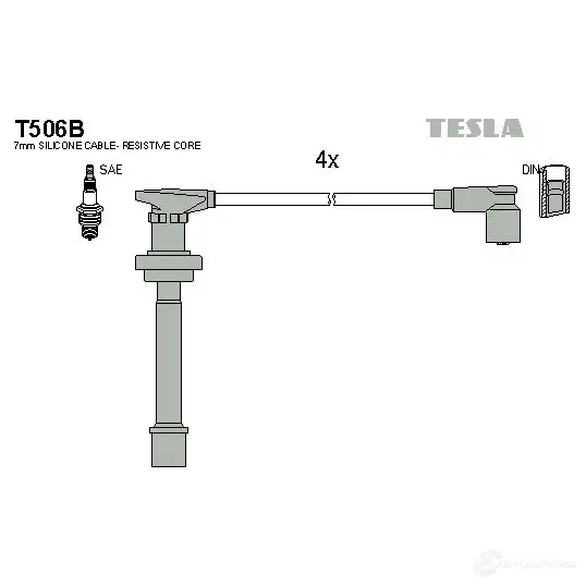 Высоковольтные провода зажигания, комплект TESLA 2695678 NHRP4 8 8595141016130 t506b
