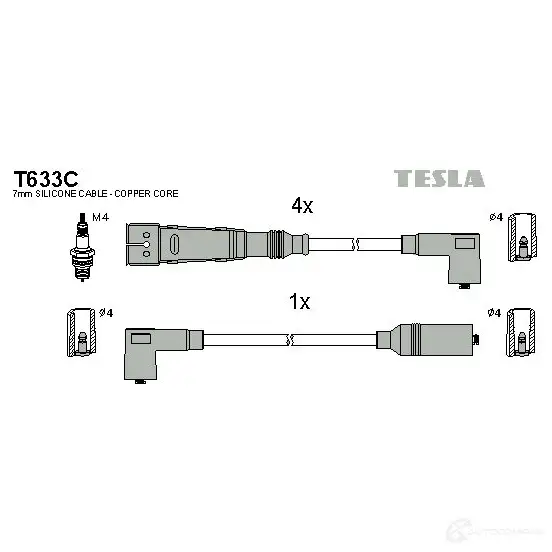 Высоковольтные провода зажигания, комплект TESLA 2695780 t633c 8595141000177 AC 6DY изображение 0