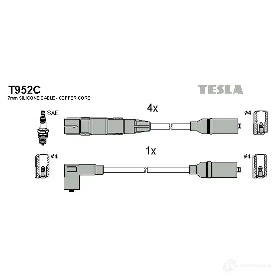 Высоковольтные провода зажигания, комплект TESLA L41EY RA 2696010 t952c 8595141014754 изображение 0
