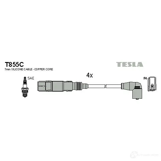 Высоковольтные провода зажигания, комплект TESLA 5Y4 Y3MQ 2695937 t855c 8595141012835 изображение 0