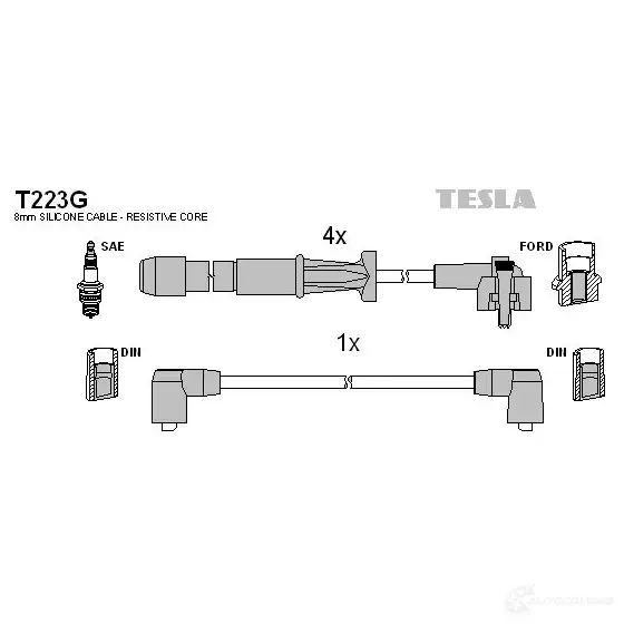 Высоковольтные провода зажигания, комплект TESLA t223g 2695476 RR PMV 8595141022575 изображение 0