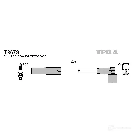 Высоковольтные провода зажигания, комплект TESLA t867s 8595141013030 2695943 I 0WTPW9 изображение 0