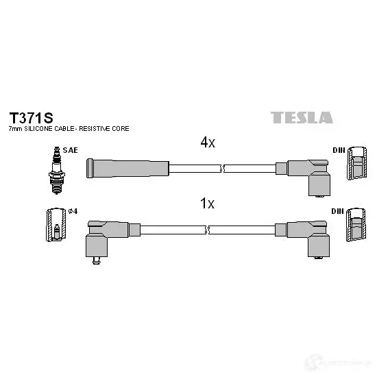 Высоковольтные провода зажигания, комплект TESLA 2695591 t371s TTQRK RL 8595141000290 изображение 0