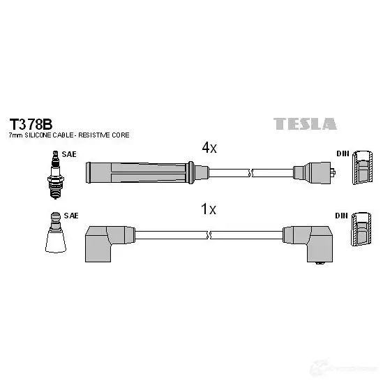 Высоковольтные провода зажигания, комплект TESLA 2695595 8595141006797 t378b 8F 11T0
