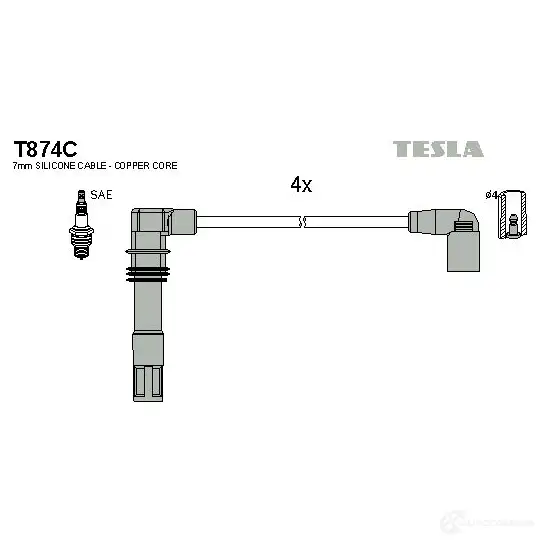 Высоковольтные провода зажигания, комплект TESLA 8595141013177 E S6FM 2695950 t874c изображение 0