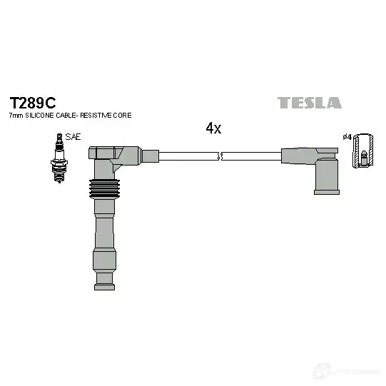 Высоковольтные провода зажигания, комплект TESLA t289c 2695529 8595141022780 UGH7 J изображение 0