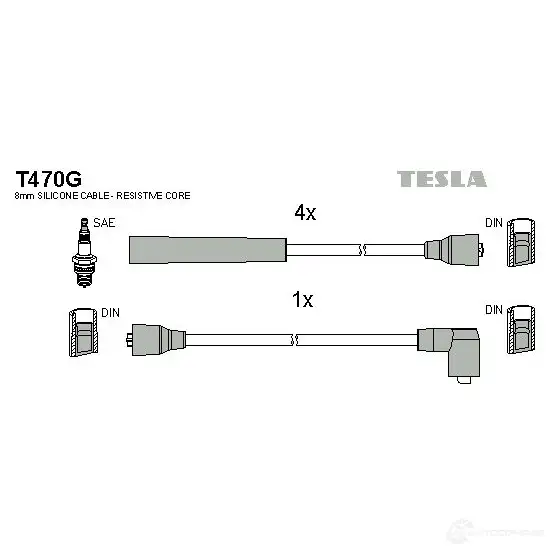 Высоковольтные провода зажигания, комплект TESLA 2695650 8595141002591 VREM8 T t470g изображение 0