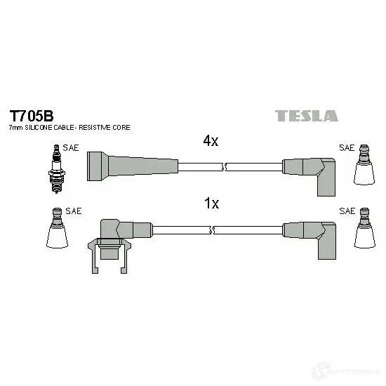 Высоковольтные провода зажигания, комплект TESLA t705b P81Z GZ 2695820 8595141005493