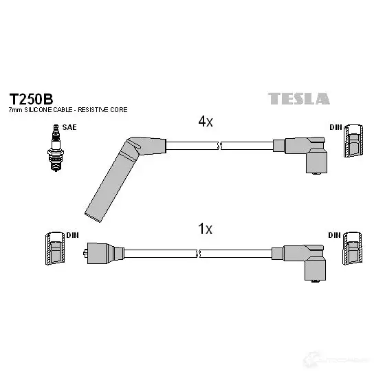Высоковольтные провода зажигания, комплект TESLA t250b 8595141003819 2695498 F XMZMU4 изображение 0