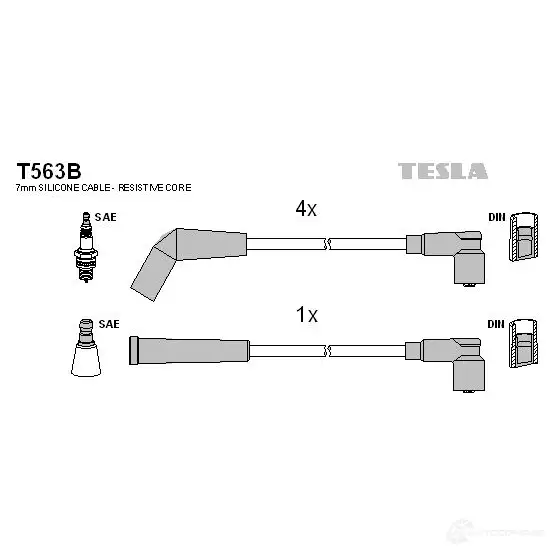 Высоковольтные провода зажигания, комплект TESLA 4LYI6 6 t563b 2695721 8595141017274