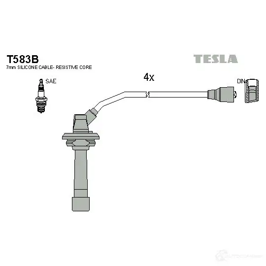 Высоковольтные провода зажигания, комплект TESLA 2695740 8595141017670 t583b C7 A1P3 изображение 0