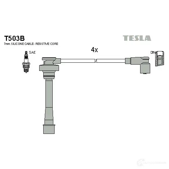 Высоковольтные провода зажигания, комплект TESLA 2695675 t503b FX8ETO U 8595141016079 изображение 0