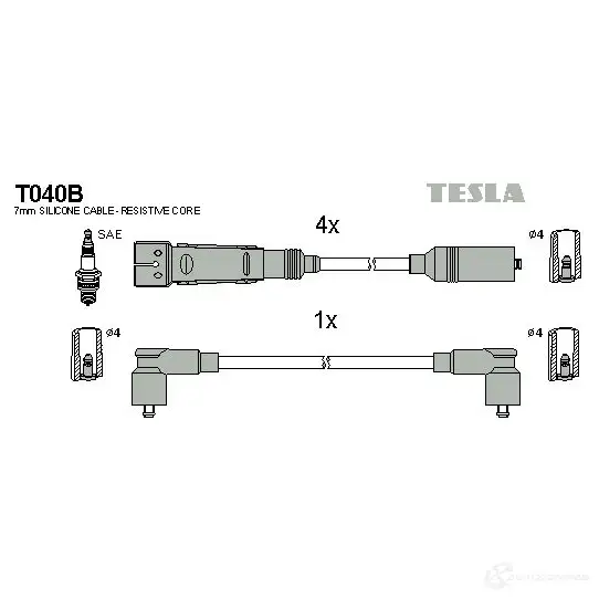 Высоковольтные провода зажигания, комплект TESLA 2695328 8595141020885 YAR M5 t040b изображение 0