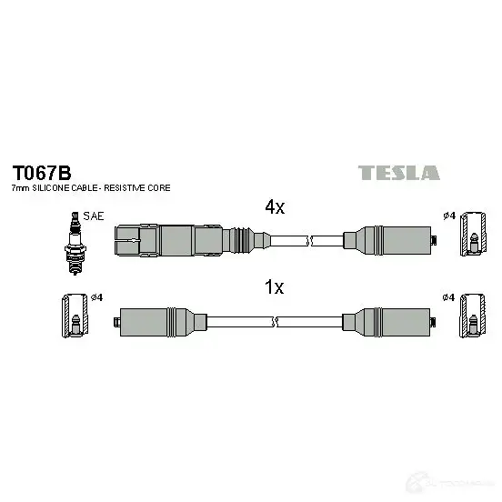 Высоковольтные провода зажигания, комплект TESLA 179GC J 2695353 8595141021158 t067b