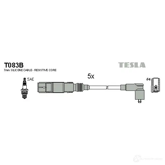Высоковольтные провода зажигания, комплект TESLA QFW B5TM t083b 8595141021318 2695368
