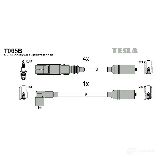 Высоковольтные провода зажигания, комплект TESLA 8595141021134 I AT5X 2695351 t065b изображение 0
