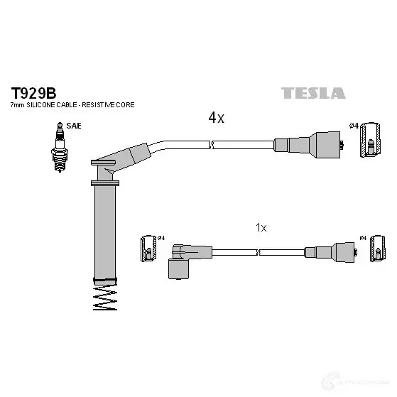 Высоковольтные провода зажигания, комплект TESLA X RMNA 8595141014297 t929b 2695991 изображение 0