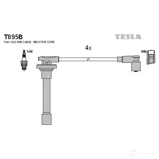 Высоковольтные провода зажигания, комплект TESLA t895b 4TD 1MC 2695963 8595141013610 изображение 0