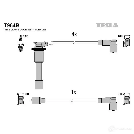 Высоковольтные провода зажигания, комплект TESLA JQC MIL t964b 2696018 8595141014990 изображение 0