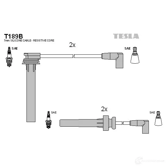 Высоковольтные провода зажигания, комплект TESLA 2695452 8595141026177 A SNXM7 t189b изображение 0