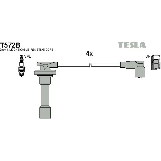 Высоковольтные провода зажигания, комплект TESLA 2695730 t572b 8595141017458 DE9U7 54