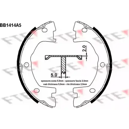 Барабанные колодки FTE BB1414A5 1VWI 4 4028569836591 1209214297 изображение 0