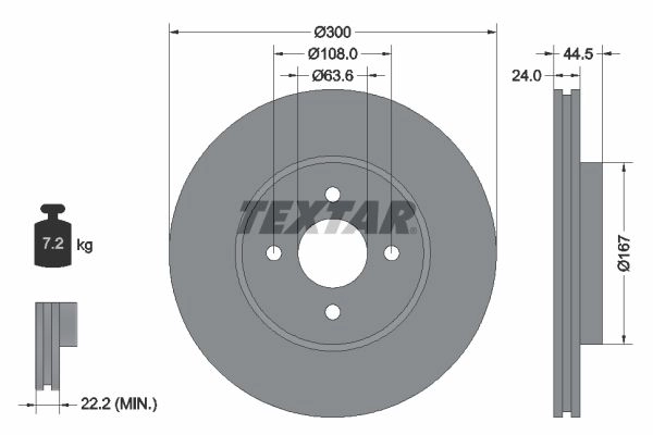 Тормозной диск TEXTAR 522674 98200 1399 0 1 98200 1399 92139903