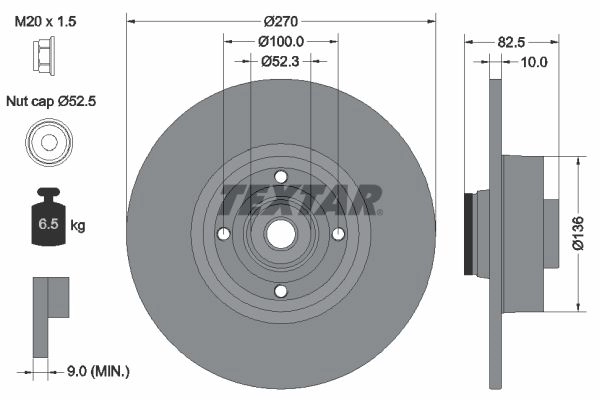 Тормозной диск TEXTAR 98200 1545 0 1 PRO 3YESX1 92154503 522862 изображение 0
