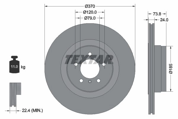 Тормозной диск TEXTAR 98200 1552 0 1 98200 1552 522868 92155203 изображение 0