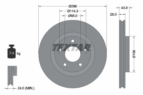 Тормозной диск TEXTAR 92167405 1439998669 2 F4KWG изображение 0